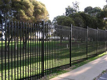65 x 65 x 3000 Black Powder Coated Square Capped Steel Garrison Fence Post with Flange Kit - Eone Industry